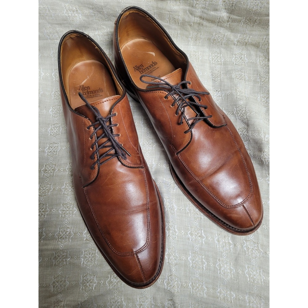Allen Edmonds Delray Split Toe Chili Brown Leather Dress Shoes Mens Size 13 D